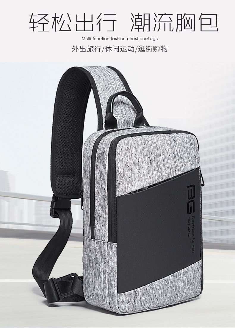 BANGE Fashion Men Travel Waterproof Leisure Male Chest Sports Packs Messenger Shoulder Sling Running Bag men's Boys Handbag