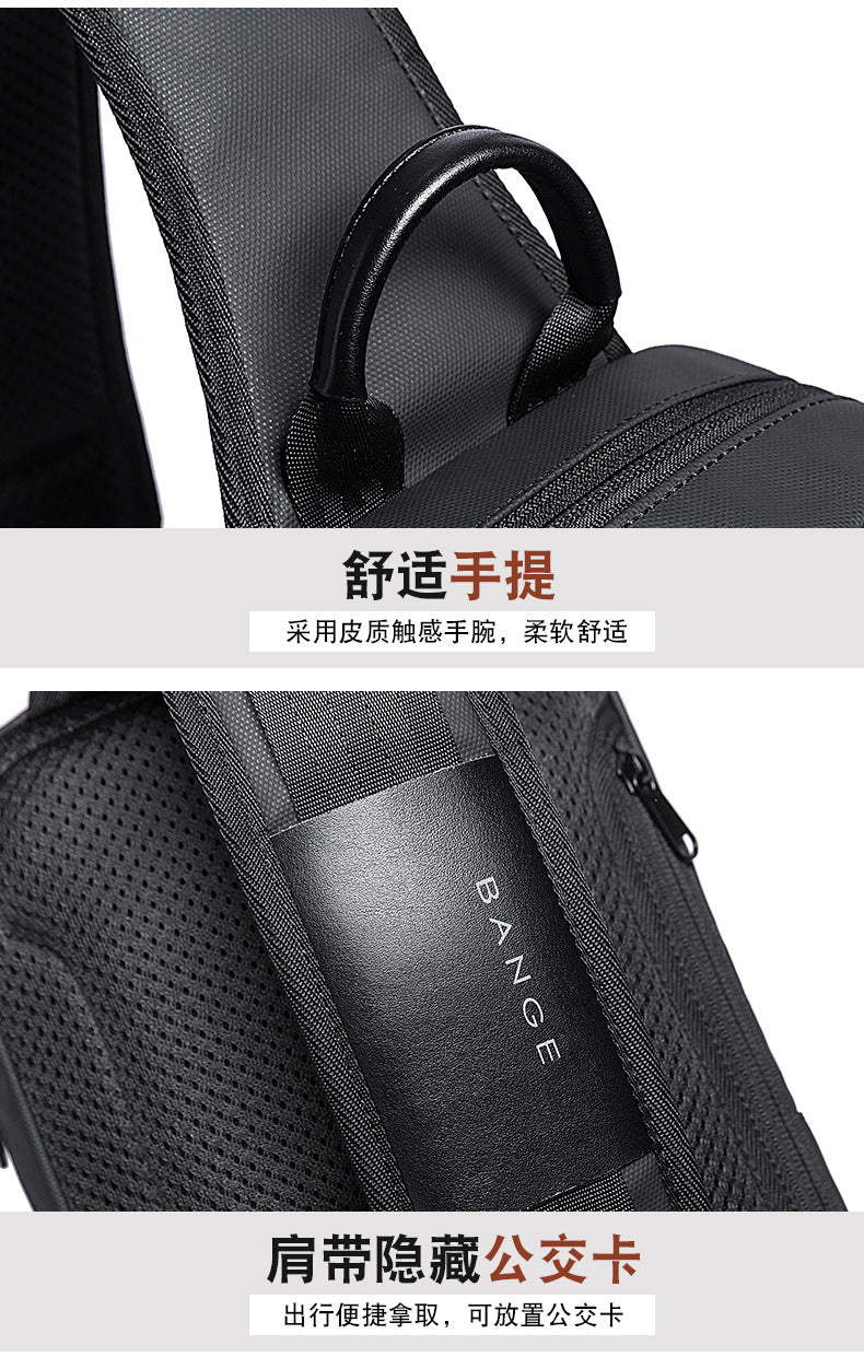BANGE Fashion Men Travel Waterproof Leisure Male Chest Sports Packs Messenger Shoulder Sling Running Bag men's Boys Handbag