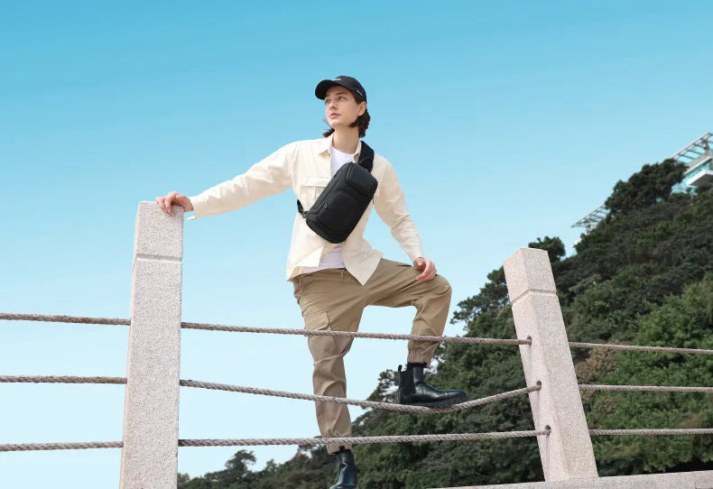 BANGE Crossbody Bag For Men Portable Waterproof Shoulder Messenger Bags Male Travel Short Trip Chest Bag Fit For 9.7 Inch iPad