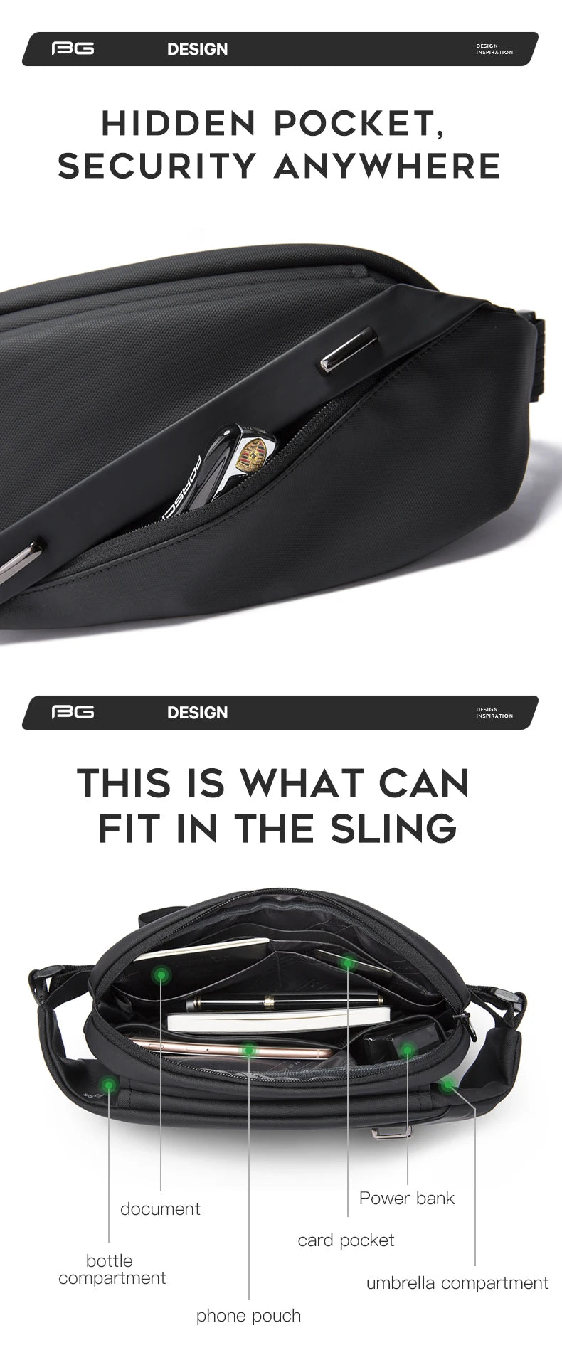 Big Big Bag #0039 - BANGE Large Capacity Waterproof Sling Bag – Multifunction Chest & Waist Pack for Men