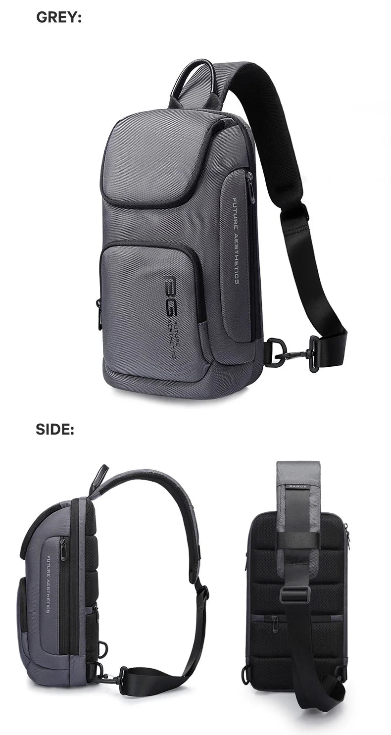 BANGE Crossbody Bag For Men Portable Waterproof Shoulder Messenger Bags Male Travel Short Trip Chest Bag Fit For 9.7 Inch iPad