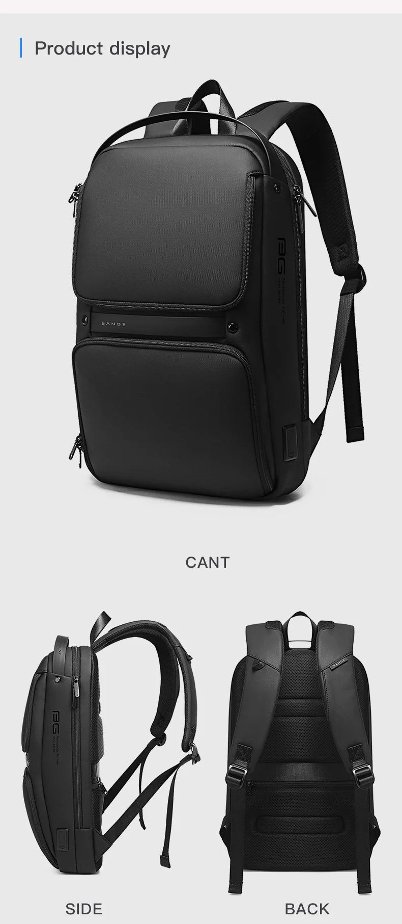 Big Big Bag #0020 - BANGE USB Business Backpack – Fits 15.6" Laptop, Waterproof & Anti-Theft