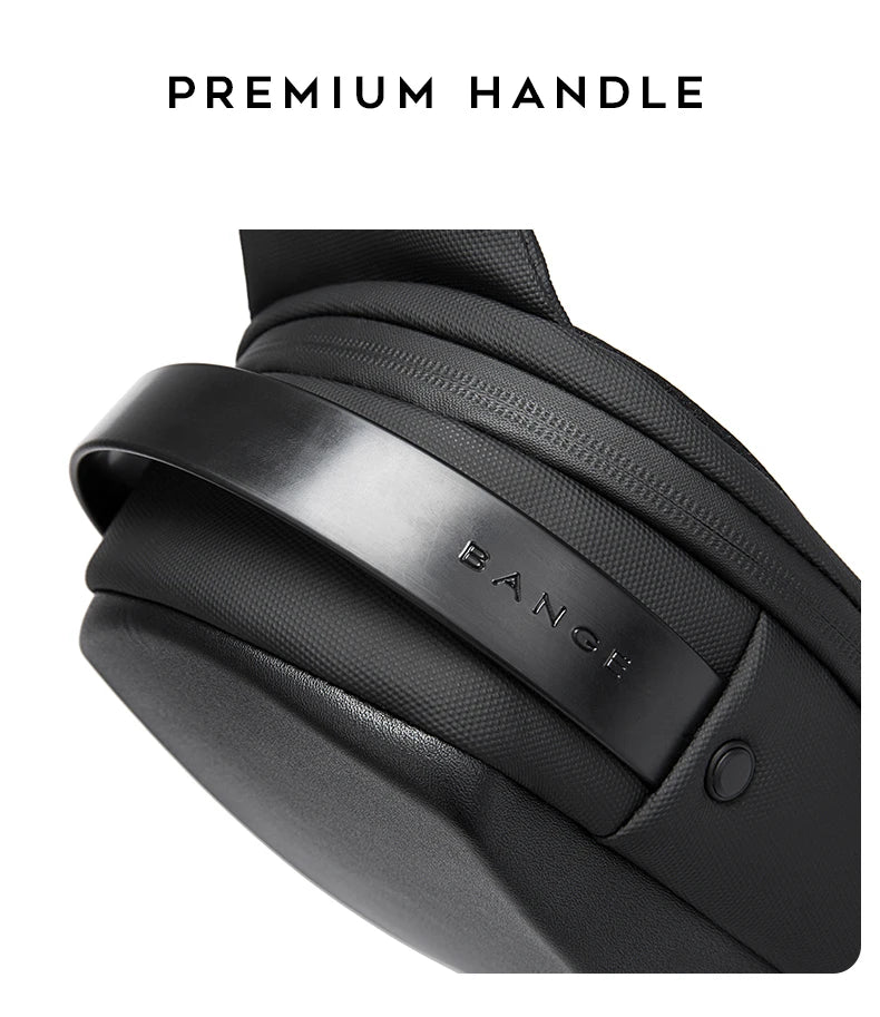 BANGE New Multifunction USB Crossbody Bag Shoulder Bag Man TPU Waterproof Travel Sling Messenger Pack Chest Bag for Male