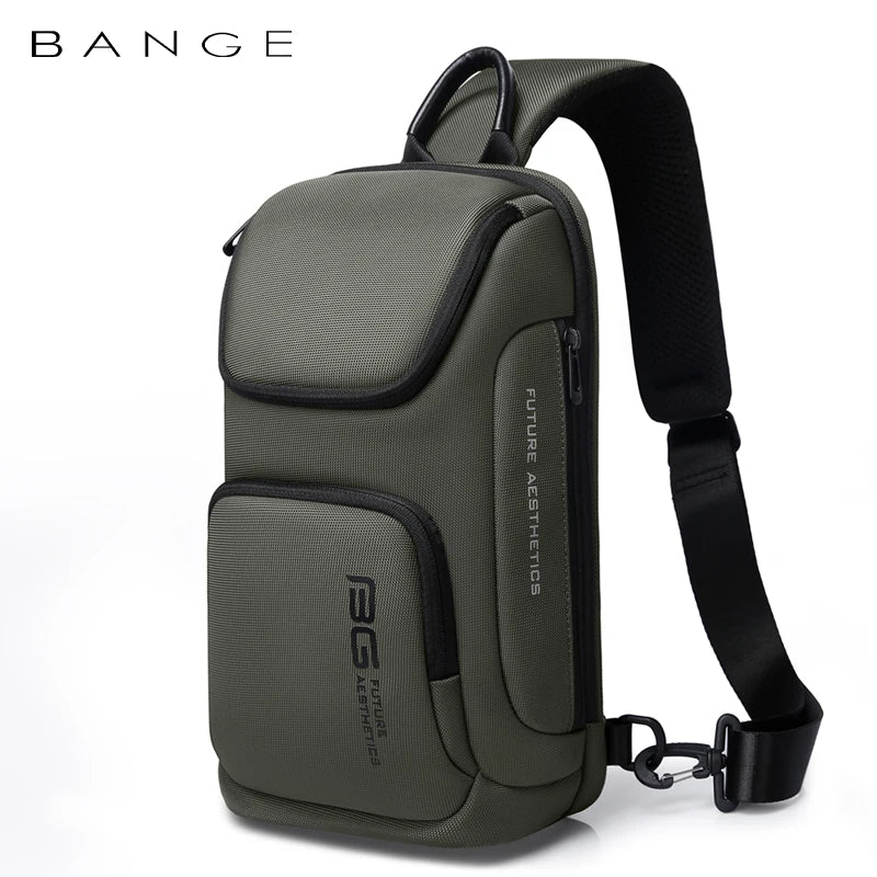 BANGE Crossbody Bag For Men Portable Waterproof Shoulder Messenger Bags Male Travel Short Trip Chest Bag Fit For 9.7 Inch iPad