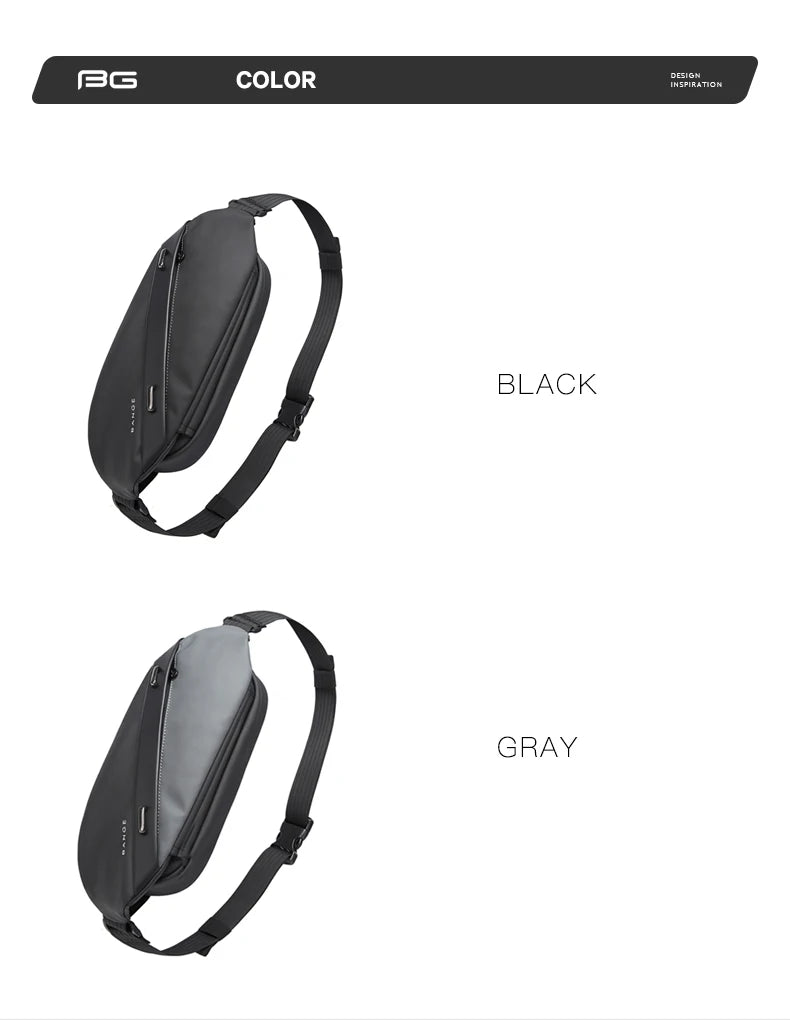 Big Big Bag #0039 - BANGE Large Capacity Waterproof Sling Bag – Multifunction Chest & Waist Pack for Men