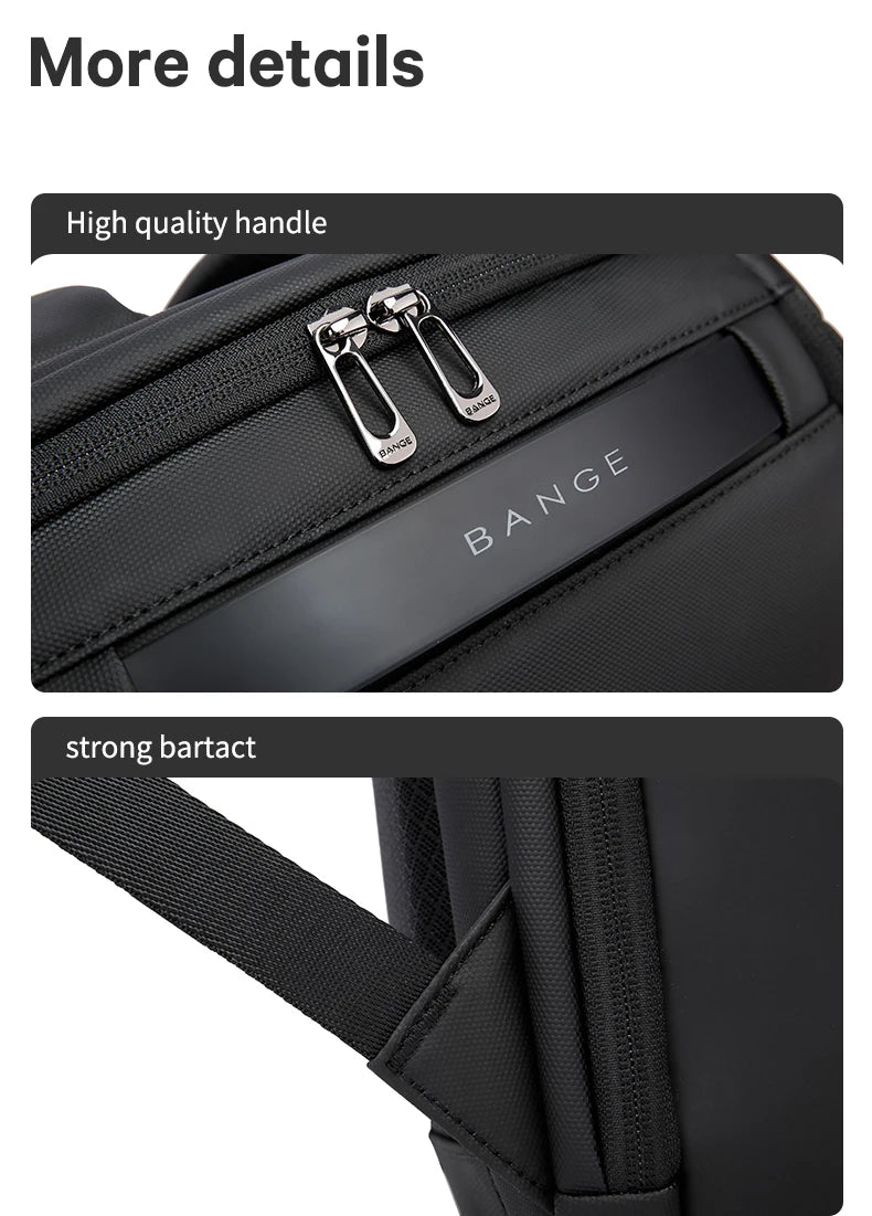 BANGE Waterproof Multi-Use Laptop Backpack For 15.6" Inch USB Charging Shockproof Business Briefcase Shoulder Bag For Man Women
