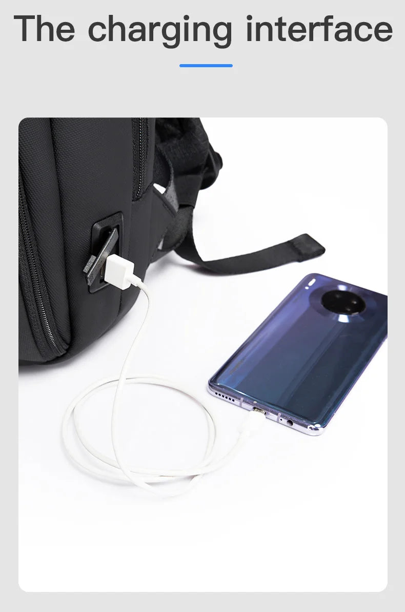 Big Big Bag #0020 - BANGE USB Business Backpack – Fits 15.6" Laptop, Waterproof & Anti-Theft