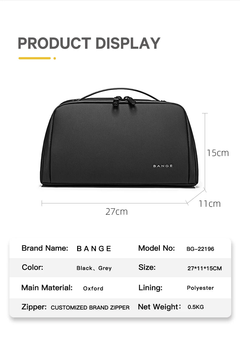 BANGE Oxford Fabric Men Portable Storage Bags Toiletry Kits Organizer Women Cosmetic Bags Waterproof Hanging Travel Wash Pouch