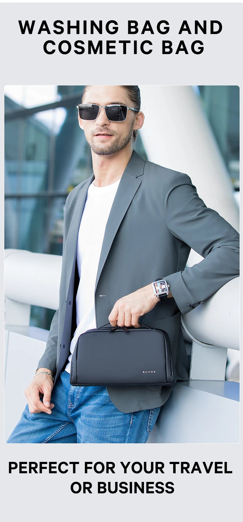 BANGE Oxford Fabric Men Portable Storage Bags Toiletry Kits Organizer Women Cosmetic Bags Waterproof Hanging Travel Wash Pouch