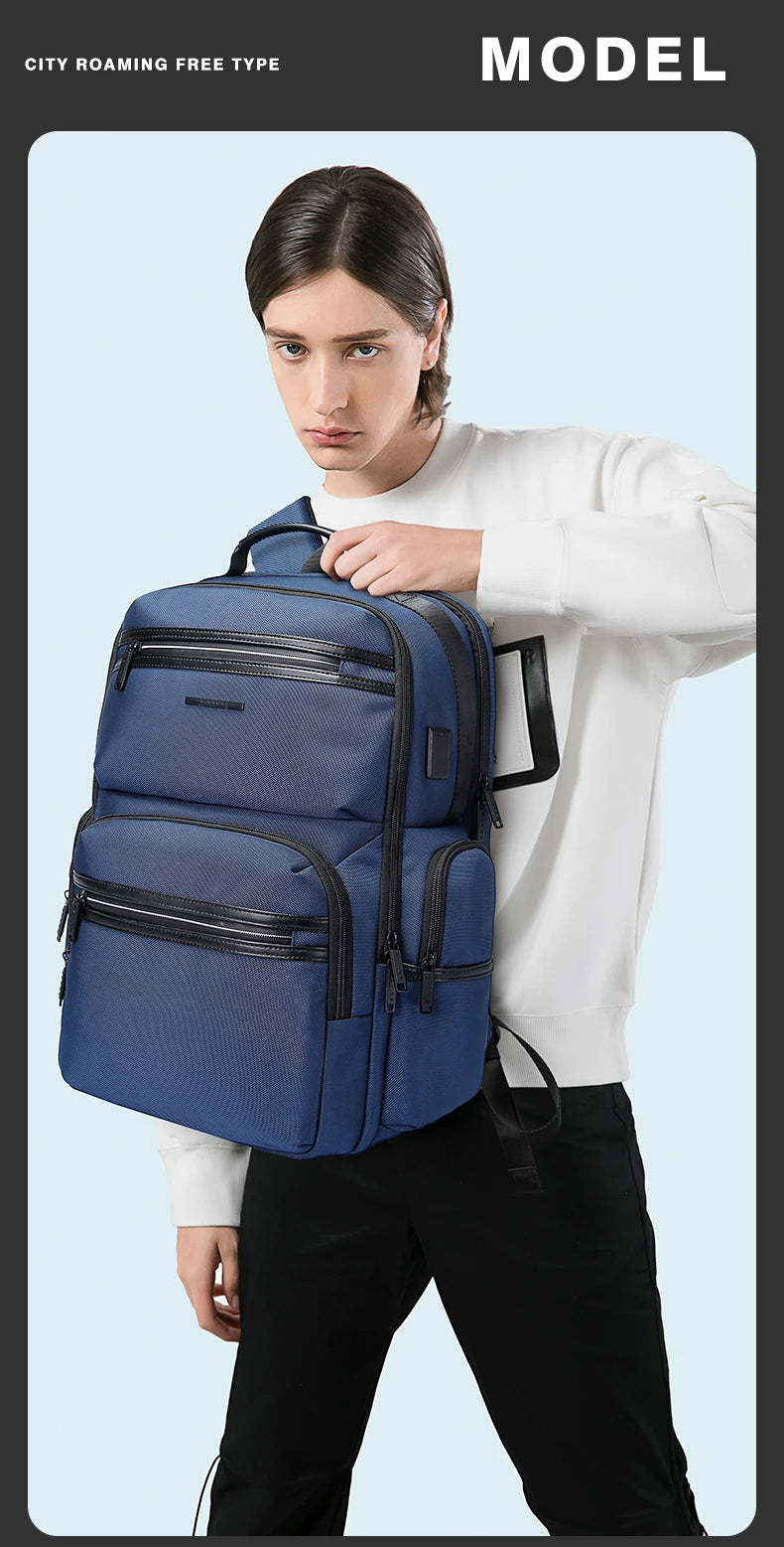 BANGE Anti Theft Laptop Backpack 15.6" Anti-wrinkle Waterproof USB Recharging Oxford Backpack Men Fashion Travel Bag Backpacks