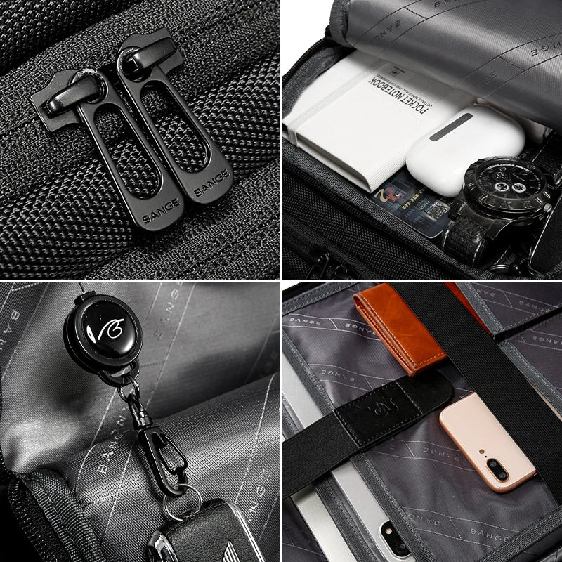 2024 New Fashion Men Business Backpack 15.6 in Laptop Backpack Work Man Bag Unisex Black Travel Male Backpack Mochila Waterproof