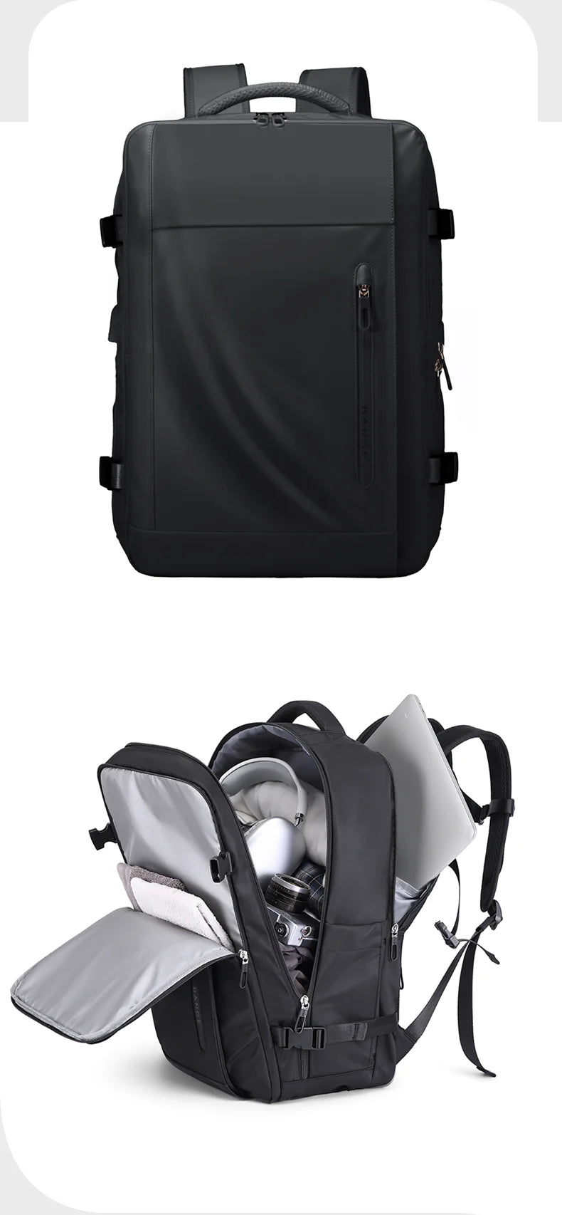 Big Big Bag #0018 - BANGE Waterproof Laptop Backpack – 15.6" USB Charging Business & Travel Bag for Men