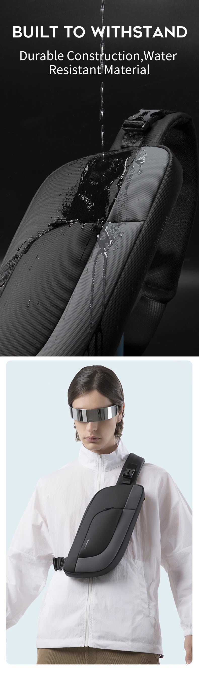 Big Big Bag #0031 - BANGE Waterproof Chest Bag – Korean Style Sling Pack for Men, Anti-Stain & Multifunction