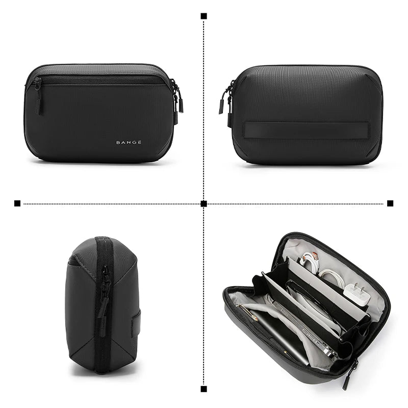 BANGE Multi-Layers Tech Pouch Oxford Warerproof Organizer Case Portable Data Cable Storage Bag Gadget Bag for Travel USB Charger