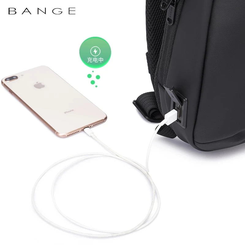 BANGE 2022 New Anti-theft Multifunction Crossbody Bag Shoulder Messenger Bags Male Waterproof Short Trip Chest Bag Pack for Men