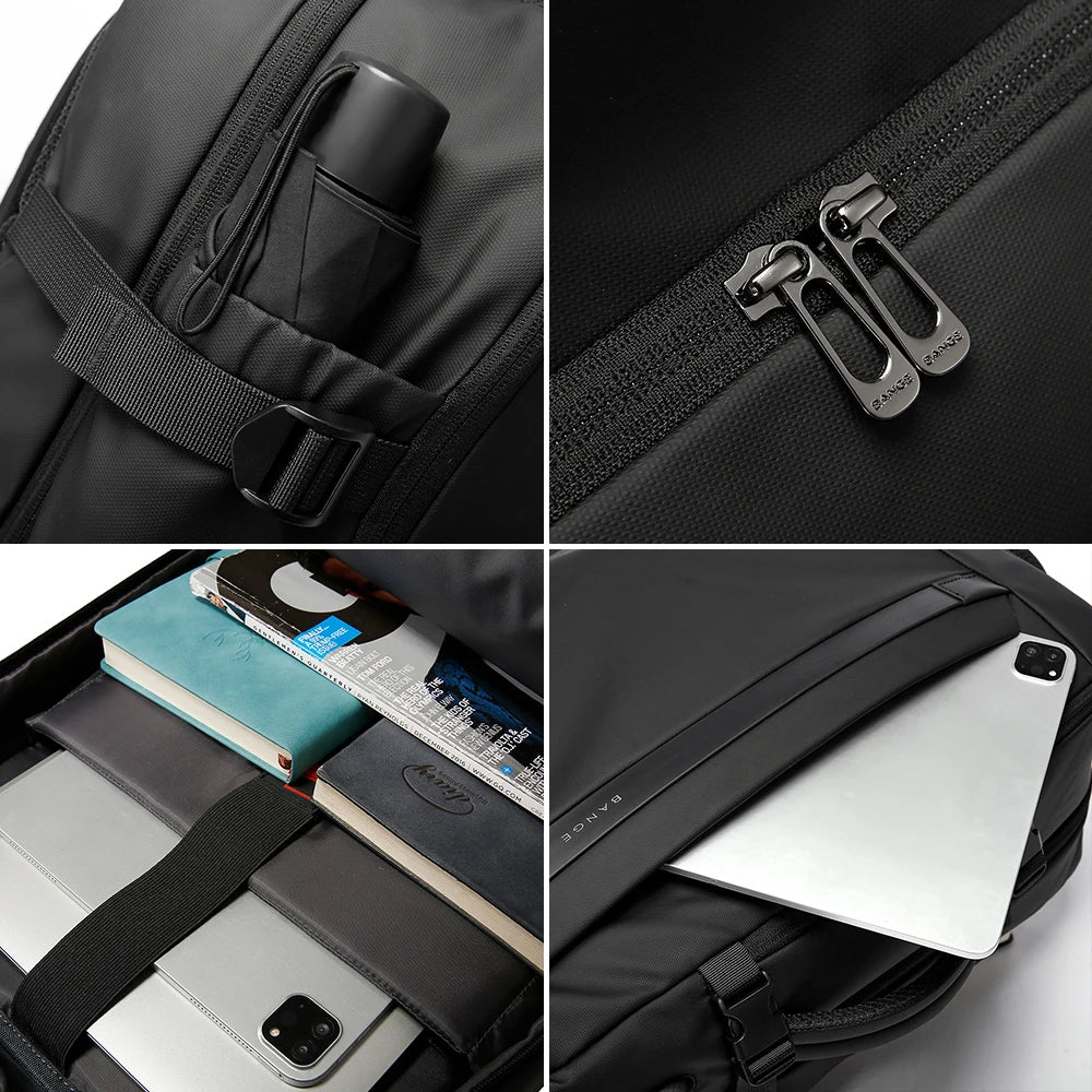 BANGE New Multifunctional USB Recharging Travel Backpack Men Business Waterproof School Bag Large Capacity 15.6 Laptop Backpacks