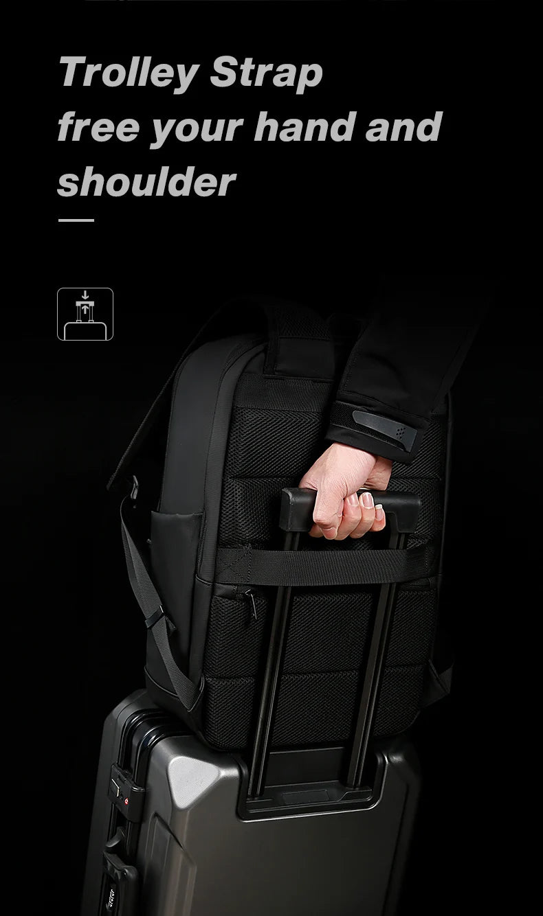 BANGE New Casual Multi-Pockets Big Capacity Daily 15.6inch Laptop Light Waterproof For Business Trip Roomy Men Backpack with YKK