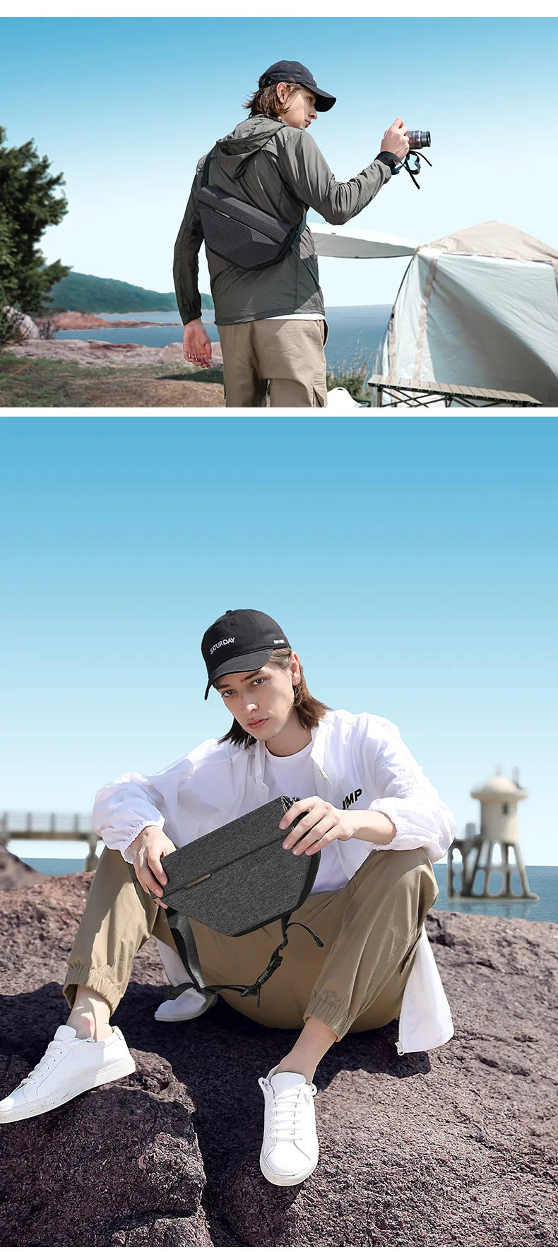 Big Big Bag #0029 - BANGE Waterproof Sling Bag – Multifunction Shoulder & Chest Pack for Men (Fits 7–9" iPad)