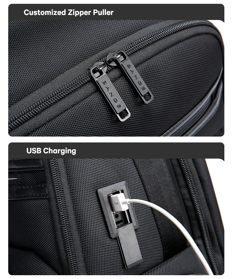 BANGE Anti Theft Laptop Backpack 15.6" Anti-wrinkle Waterproof USB Recharging Oxford Backpack Men Fashion Travel Bag Backpacks