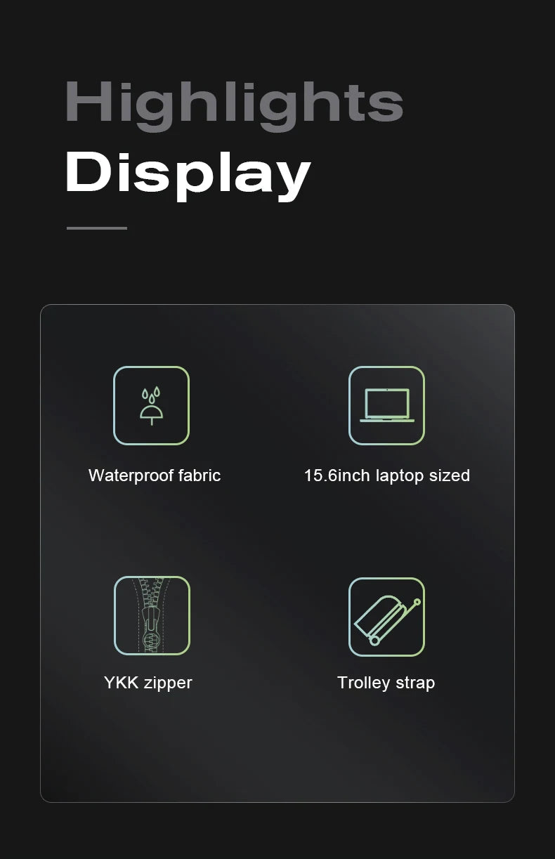 2024 New Fashion Men Business Backpack 15.6 in Laptop Backpack Work Man Bag Unisex Black Travel Male Backpack Mochila Waterproof