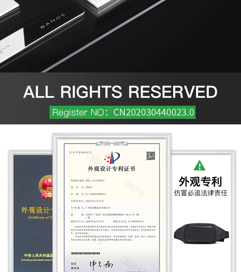 BANGE Chest Bag New Multifunction Crossbody Shoulder Messenger Bags Lightweight Anti-Theft Anti-stain Waterproof Short Trip Pack