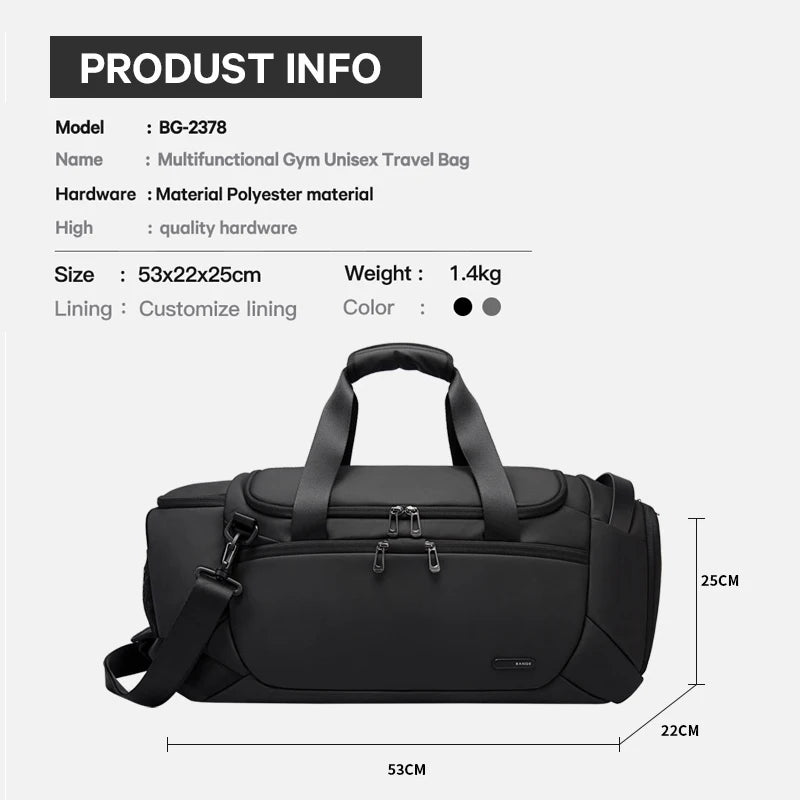 Big Big Bag #0017 - BANGE Men’s Gym Bag – Waterproof Sports Duffel with Dry/Wet Separation