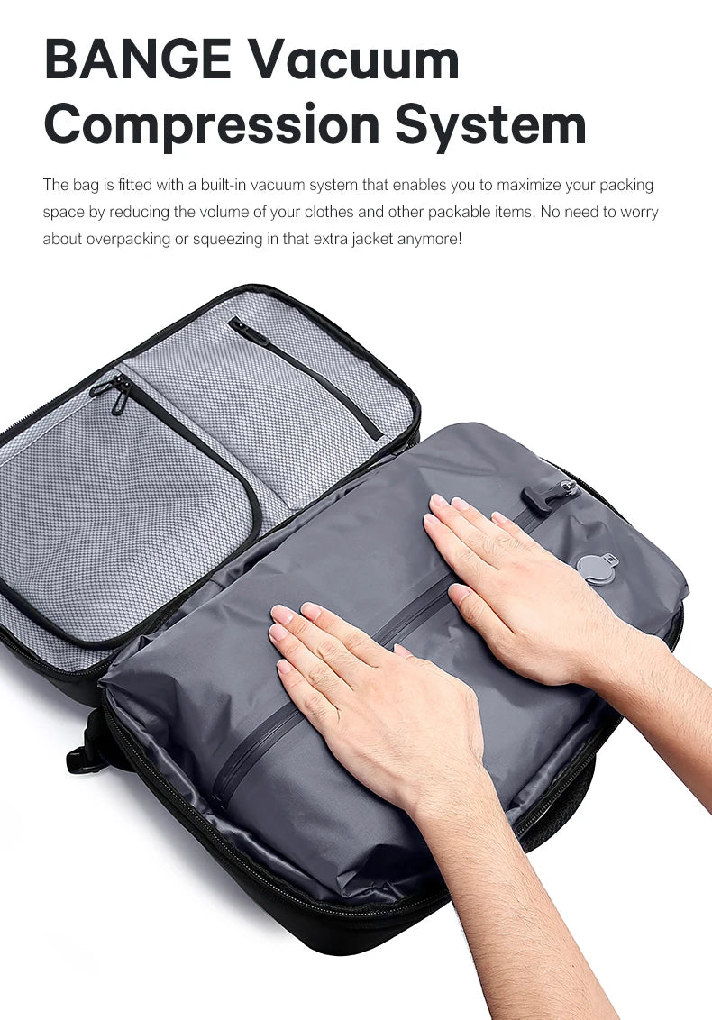 Big Big Bag #0036 - BANGE Expandable Travel Backpack – 17" Laptop, Vacuum Compression, Waterproof