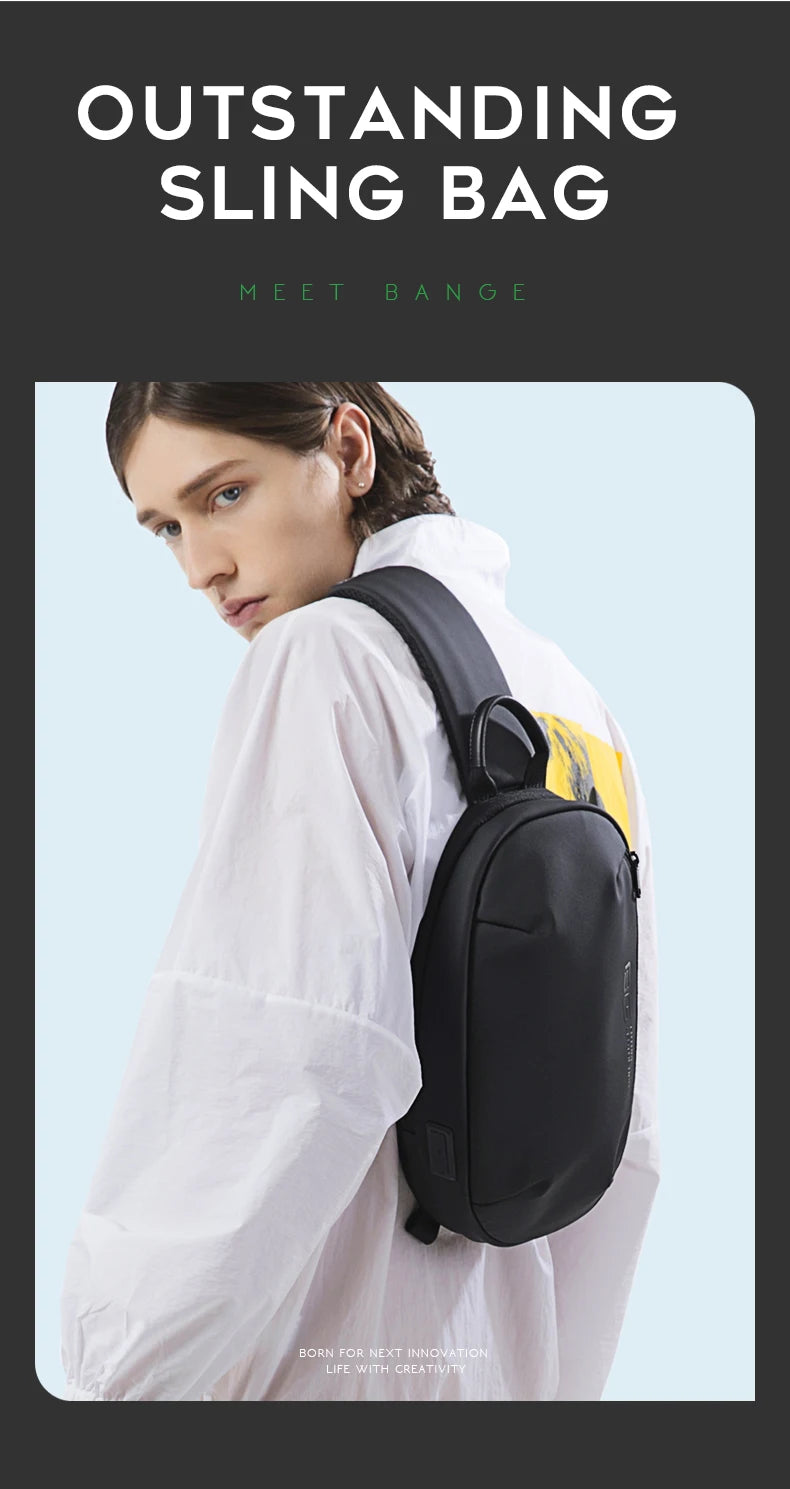 BANGE 2022 New Anti-theft Multifunction Crossbody Bag Shoulder Messenger Bags Male Waterproof Short Trip Chest Bag Pack for Men