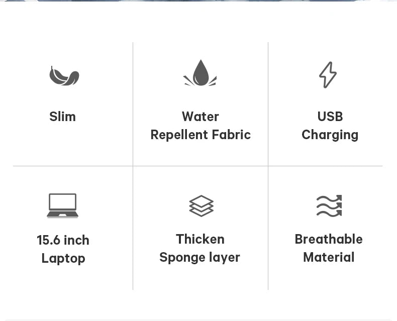 Big Big Bag #0030 - BANGE Anti-Theft Laptop Backpack – 15.6" Waterproof Travel & Business Bag with USB Charging Port