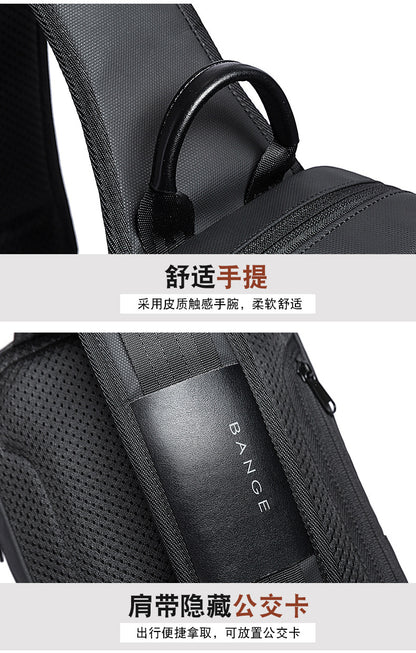 BANGE Fashion Men Travel Waterproof Leisure Male Chest Sports Packs Messenger Shoulder Sling Running Bag men's Boys Handbag