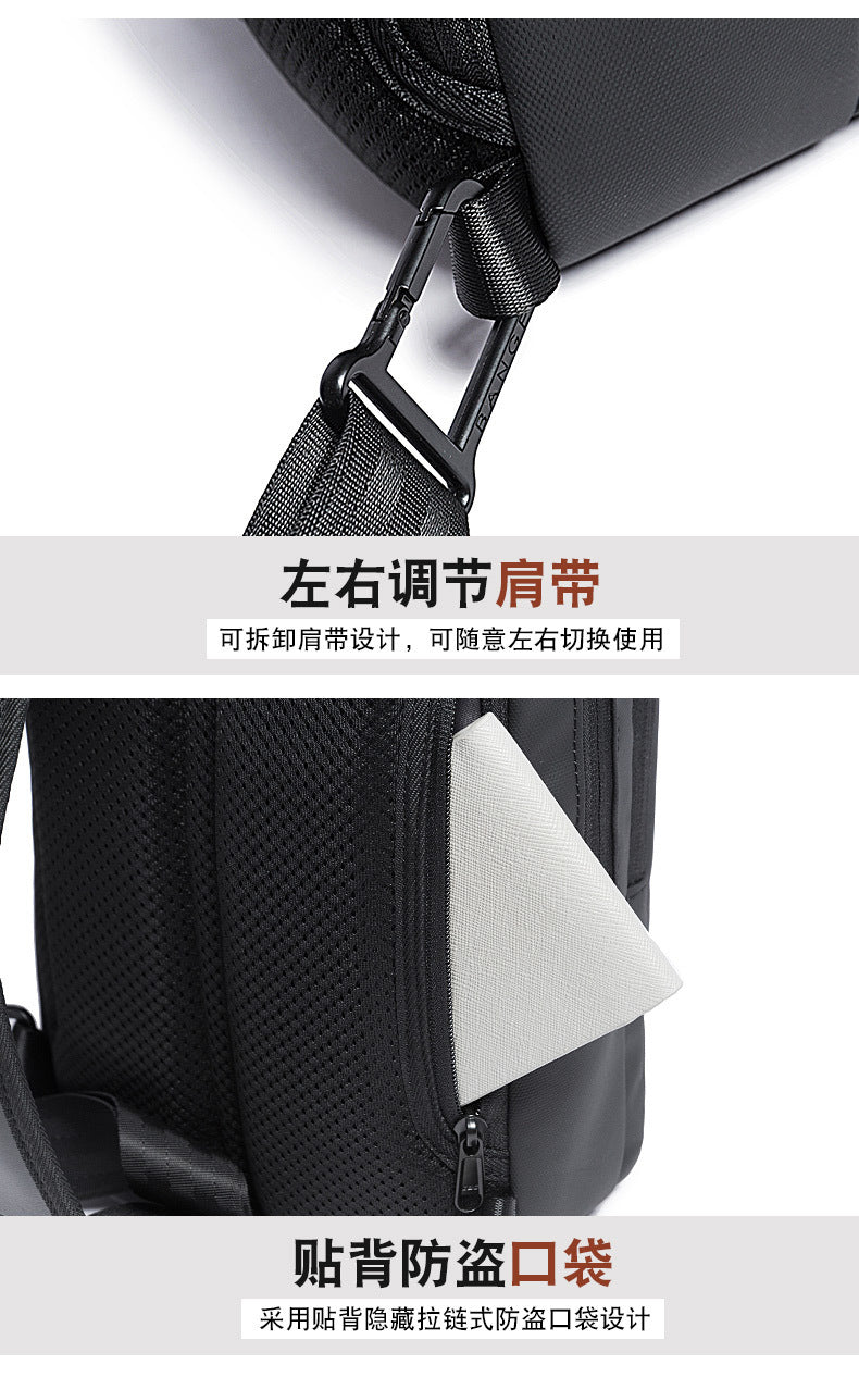BANGE Fashion Men Travel Waterproof Leisure Male Chest Sports Packs Messenger Shoulder Sling Running Bag men's Boys Handbag