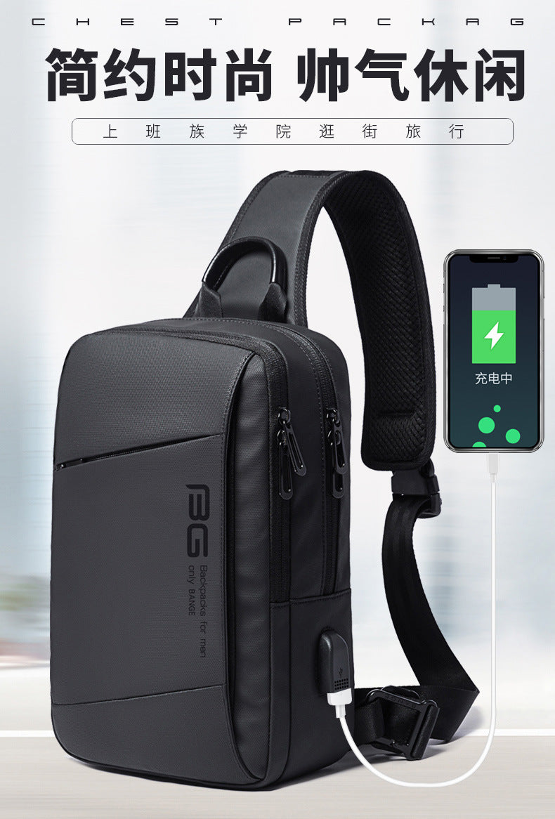 BANGE Fashion Men Travel Waterproof Leisure Male Chest Sports Packs Messenger Shoulder Sling Running Bag men's Boys Handbag