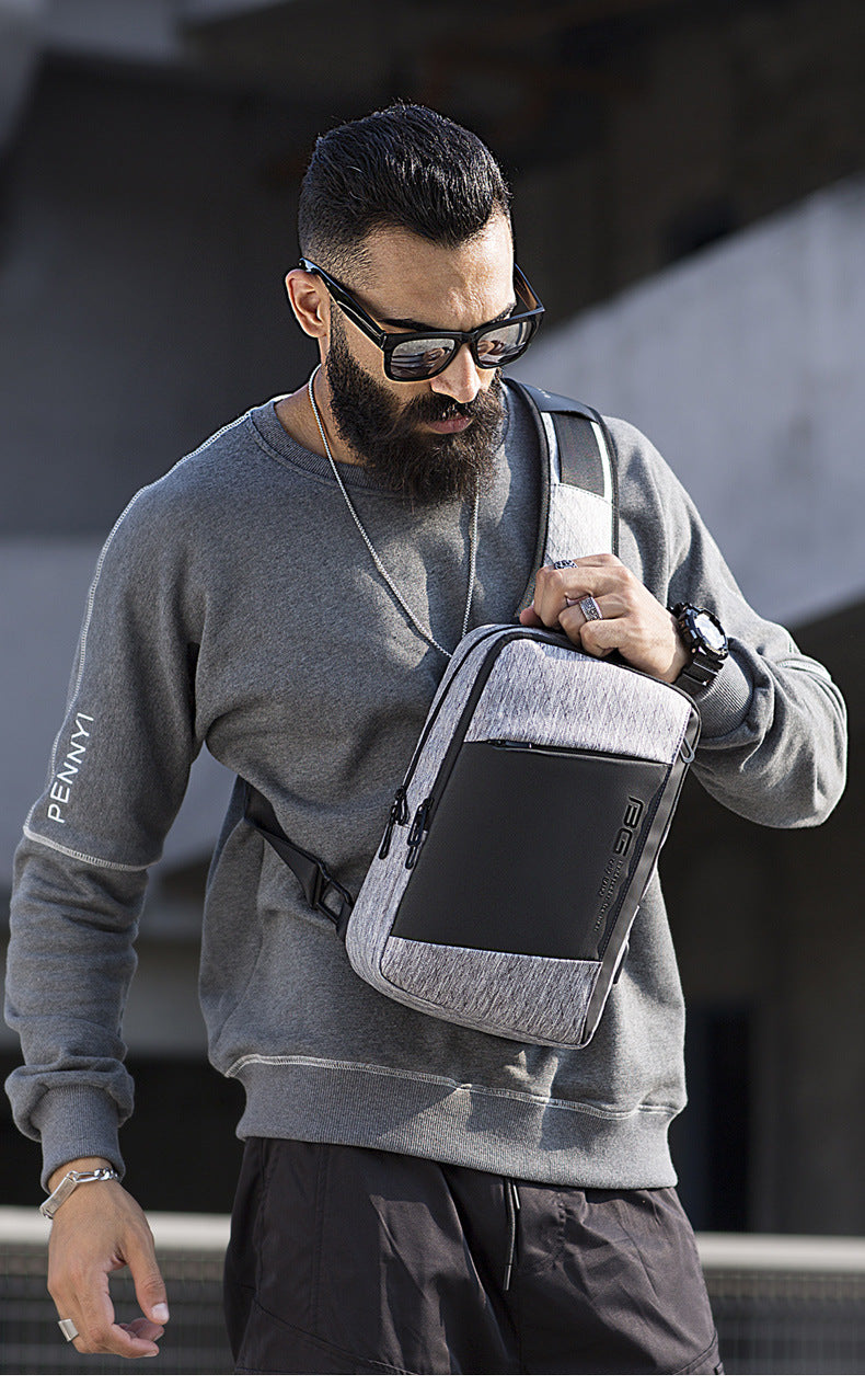 BANGE Fashion Men Travel Waterproof Leisure Male Chest Sports Packs Messenger Shoulder Sling Running Bag men's Boys Handbag