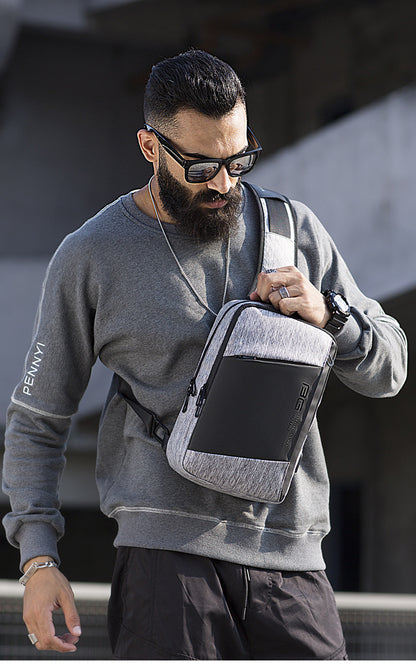 BANGE Fashion Men Travel Waterproof Leisure Male Chest Sports Packs Messenger Shoulder Sling Running Bag men's Boys Handbag