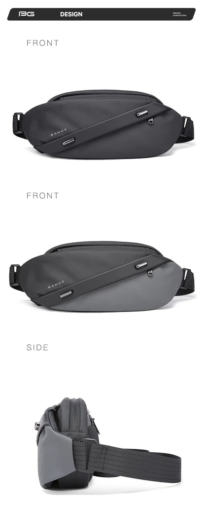 Big Big Bag #0039 - BANGE Large Capacity Waterproof Sling Bag – Multifunction Chest & Waist Pack for Men
