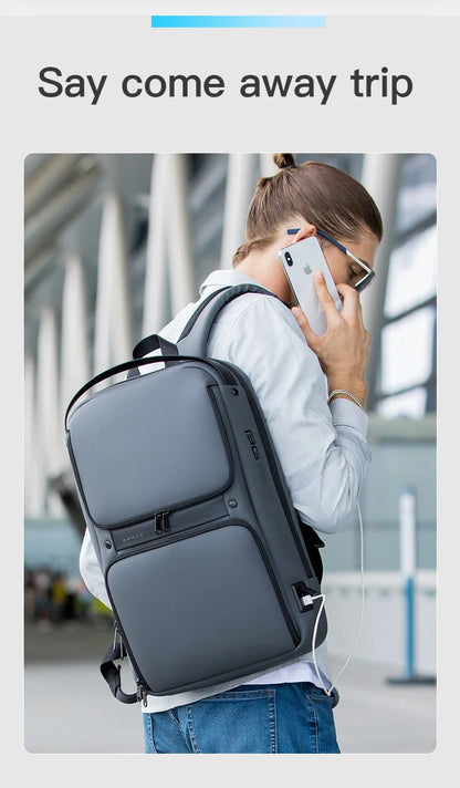 BANGE Men Anti Theft Waterproof Laptop Backpack 15.6 Inch Daily Work Business Backpacks Thin School Back Pack Mochila
