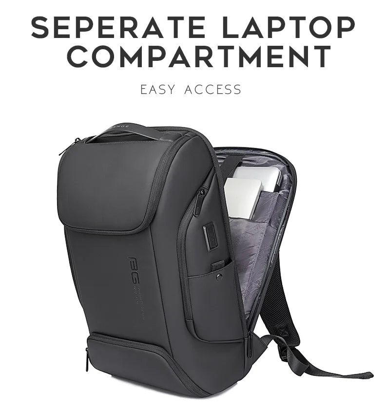 BANGE Business USB Charging Smart Backpacks Fits 15.6 Inch Laptop Commute Backpack WaterProof Carry On Bag for Men Travel Bags