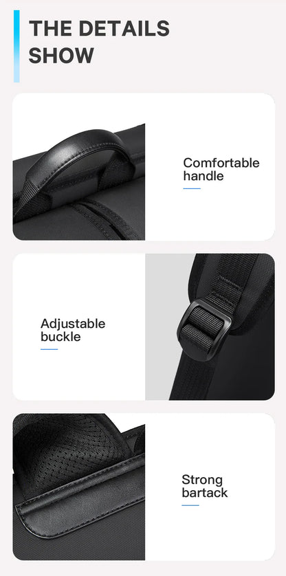 BANGE New Design Men Backpack Waterproof Fits for 14.1 inch Laptop Bag Teenager Travel Bag School Bag City Business Backpack Man