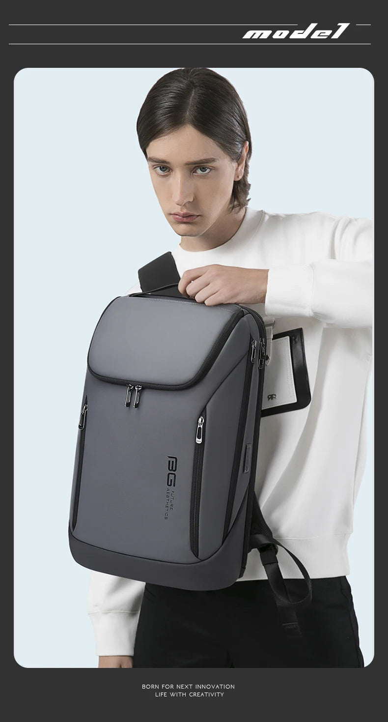 BANGE Waterproof Multi-Use Laptop Backpack For 15.6" Inch USB Charging Shockproof Business Briefcase Shoulder Bag For Man Women