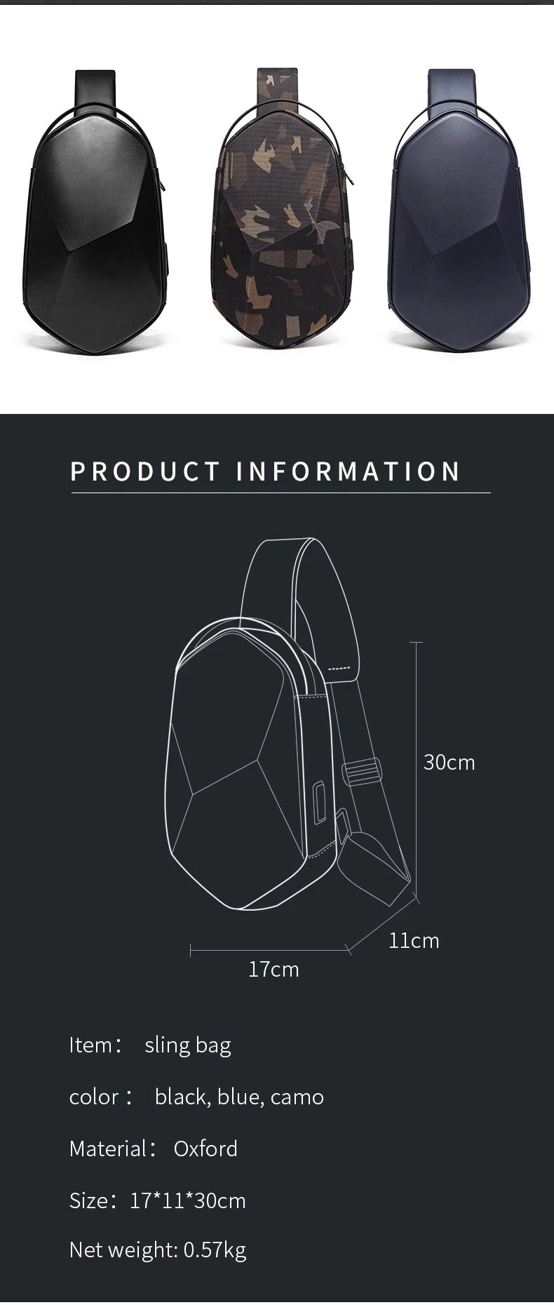 BANGE Hard Shell Design 3.0 USB Charging Crossbody Bag Shoulder Bags Male Waterproof Short Trip Chest Bag Pack for Men Sling Bag