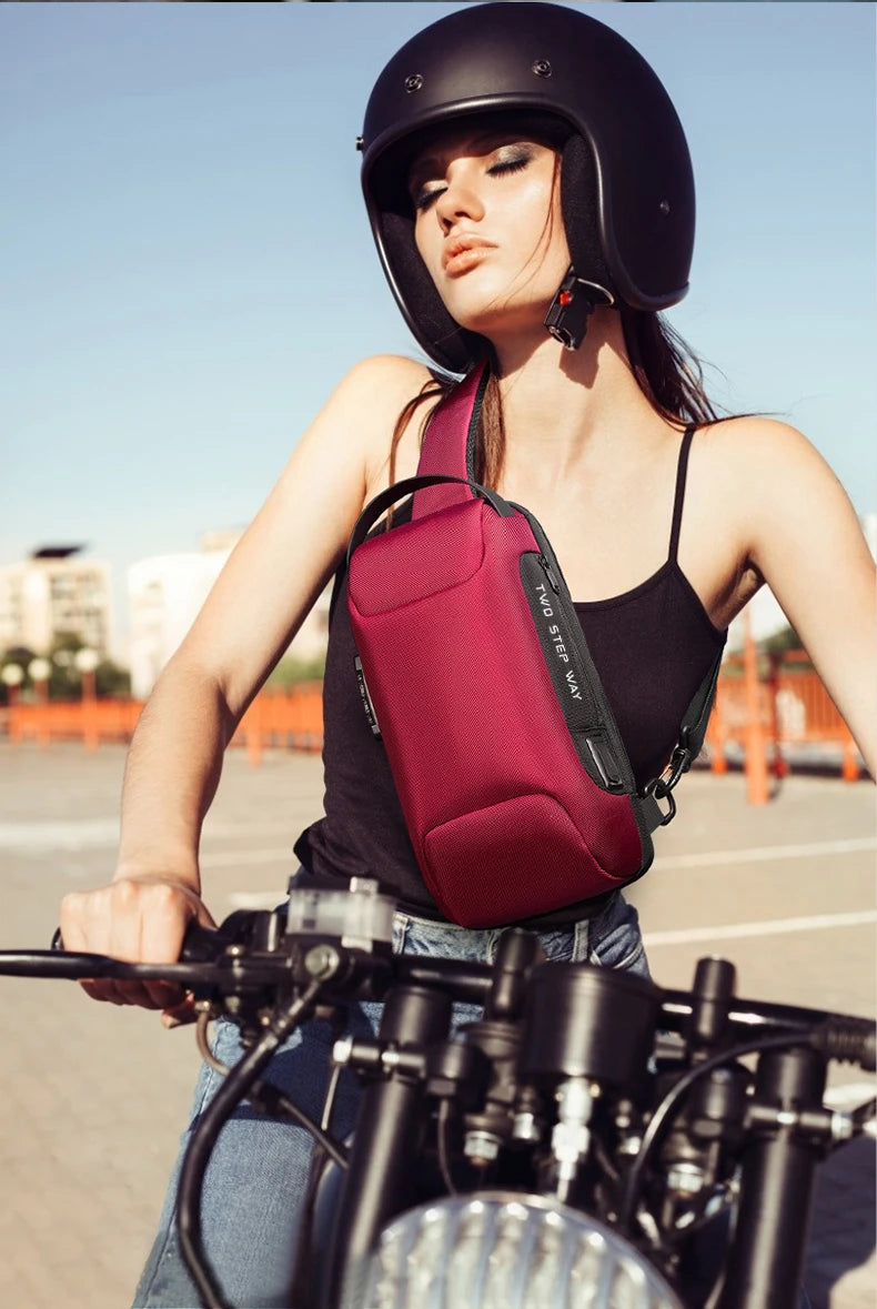 BANGE Hot Chest Bag New Anti-thief Men Crossbody Bag Waterproof Shoulder Bags USB Charging Short Trip For Male Travel Pack
