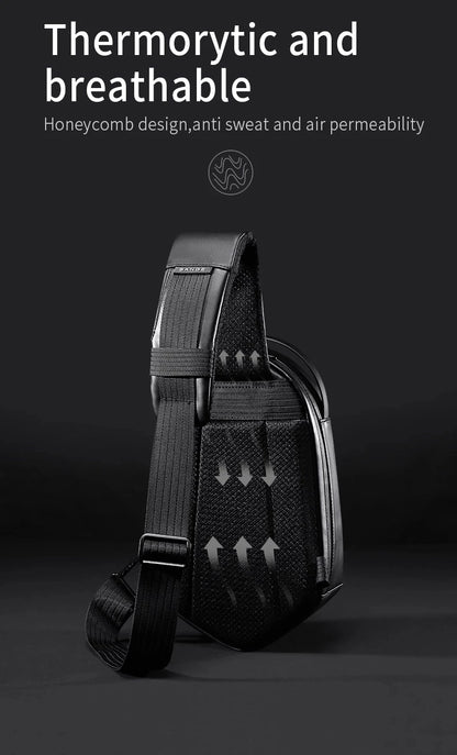 Big Big Bag #0026 - BANGE Hard Shell Sling Bag – Waterproof Crossbody Chest Pack with USB 3.0 Charging