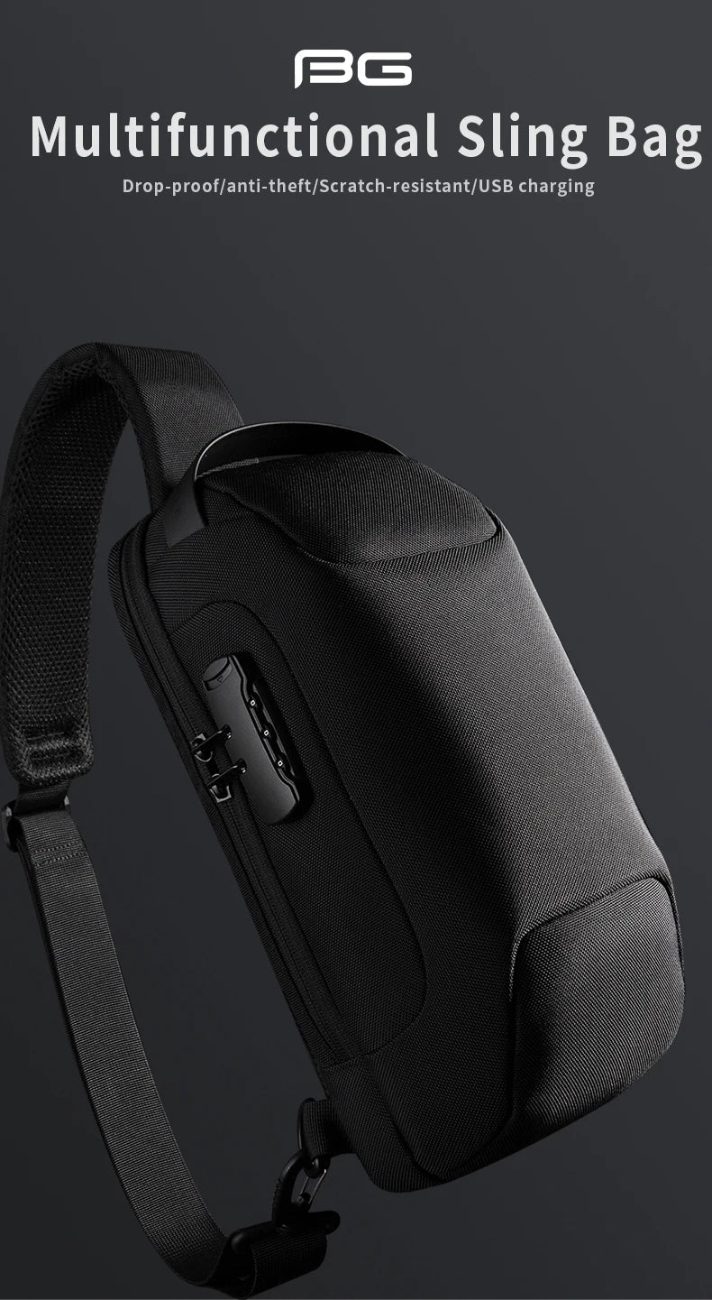 BANGE Hot Chest Bag New Anti-thief Men Crossbody Bag Waterproof Shoulder Bags USB Charging Short Trip For Male Travel Pack