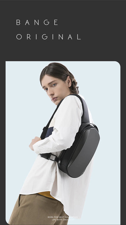 BANGE New Multifunction USB Crossbody Bag Shoulder Bag Man TPU Waterproof Travel Sling Messenger Pack Chest Bag for Male