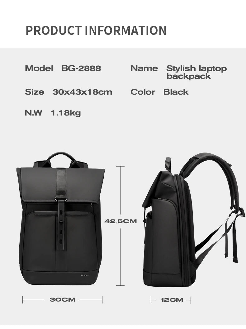 BANGE Unique Men Anti theft Waterproof Laptop Backpack 15.6 Inch Daily Work Business Backpack School back pack mochila for women