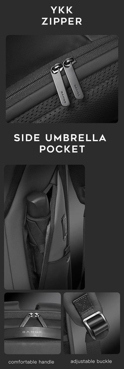 BANGE Business USB Charging Smart Backpacks Fits 15.6 Inch Laptop Commute Backpack WaterProof Carry On Bag for Men Travel Bags