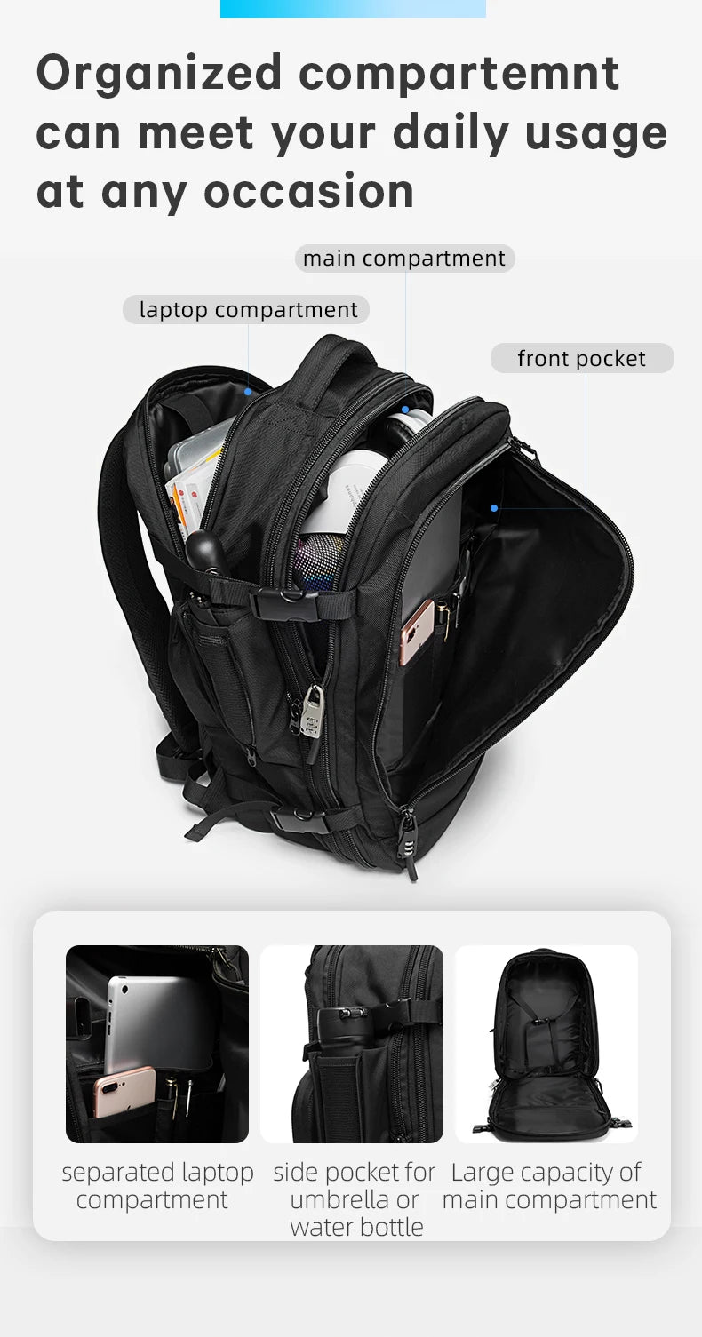 Big Big Bag #0014 - BANGE Expandable Travel Backpack – 15.6" Laptop, Waterproof, FAA Approved