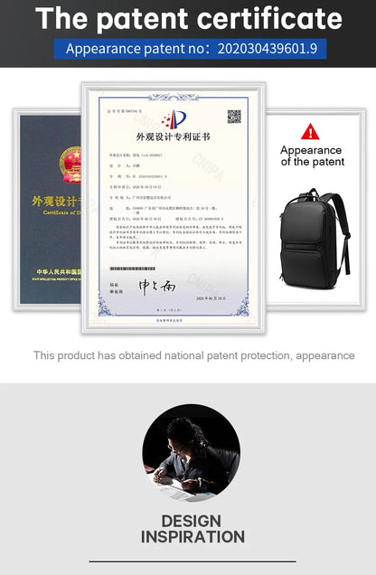 BANGE Men Anti Theft Waterproof Laptop Backpack 15.6 Inch Daily Work Business Backpacks Thin School Back Pack Mochila