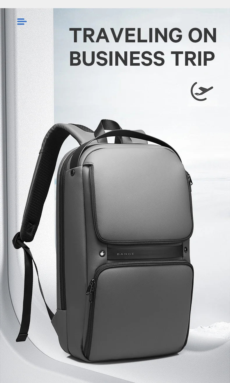 BANGE Men Anti Theft Waterproof Laptop Backpack 15.6 Inch Daily Work Business Backpacks Thin School Back Pack Mochila
