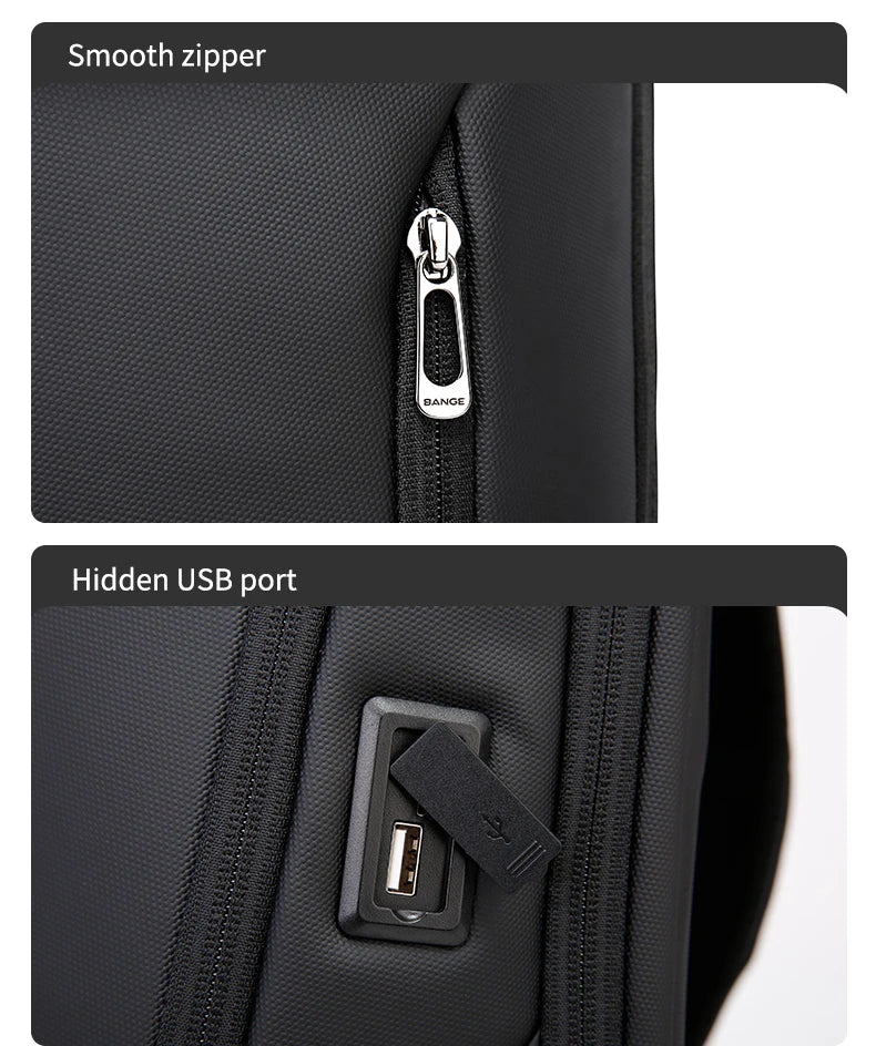 BANGE Business Backpacks Laptop 15.6 inch Multifunctional WaterProof Big Capacity Daily Work Male Backpack School Bag Mochila
